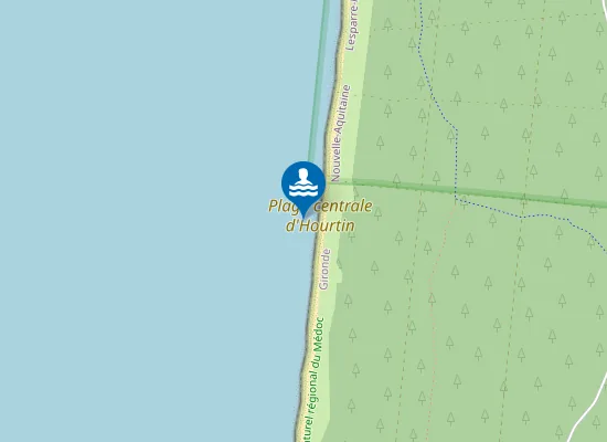 Map of Plage centrale d'Hourtin
