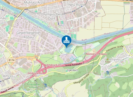 Map of Badesee Rossau, West