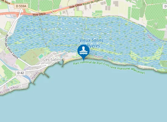 Map of Plage du Pentagone