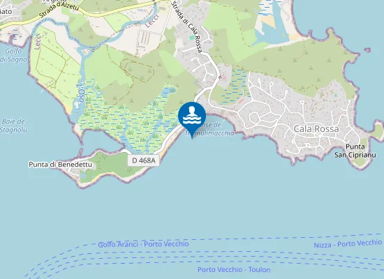 Map of Grande Plage de Cala Rossa