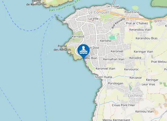 Map of Plage du Bilou