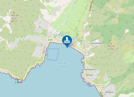 Map of Plage de Sagone