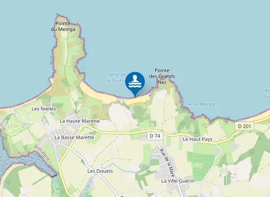 Map of Plage de la Touesse