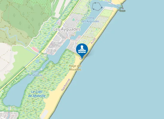 Map of Plage des Ayguades - Poste de secours n°5