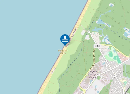 Map of Plage du Métro