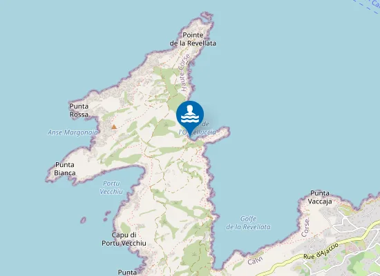 Map of Plage de La Revellata