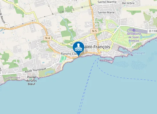 Map of Plage des Raisins Clairs