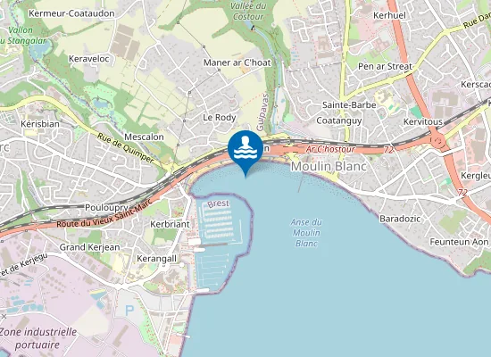 Map of Plage du Moulin Blanc