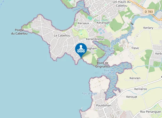 Map of Plage de Kermingham