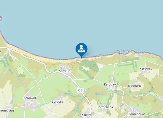 Map of Plage de la Biche