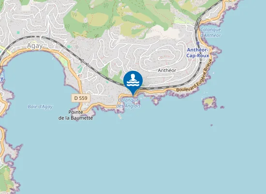 Map of Plage des Anglais
