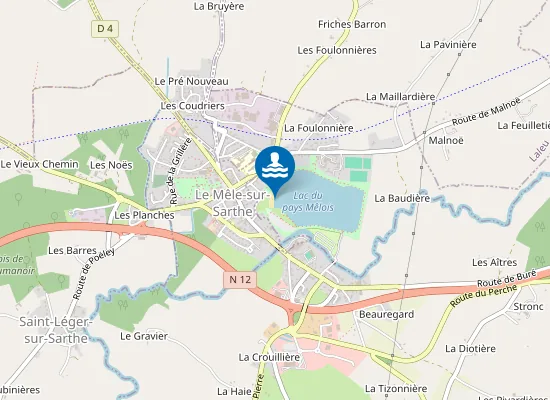 Map of Base de loisirs du Pays Mêlois