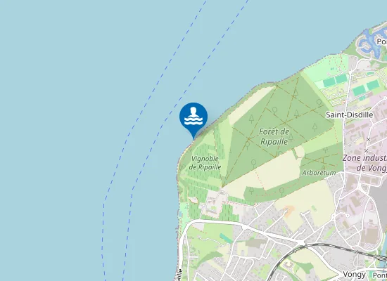 Map of Plage naturiste de Ripaille