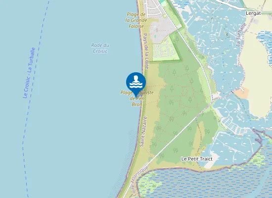 Map of Plage naturiste de Pen Bron