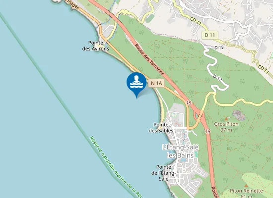 Map of Plage de L'Étang-Salé