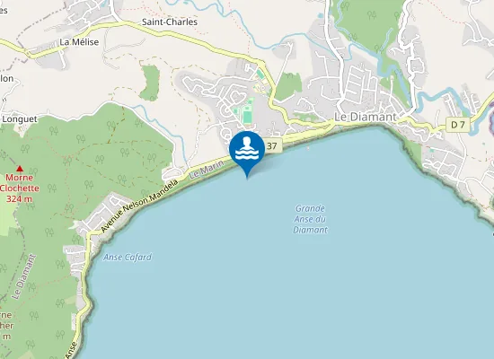 Map of Plage de la Grande Anse du Diamant
