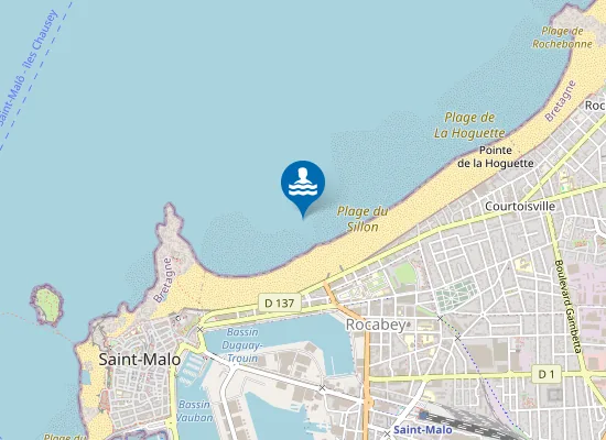 Map of Plage du Sillon