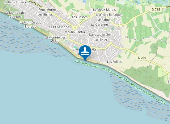 Map of Plage du Peu des Hommes