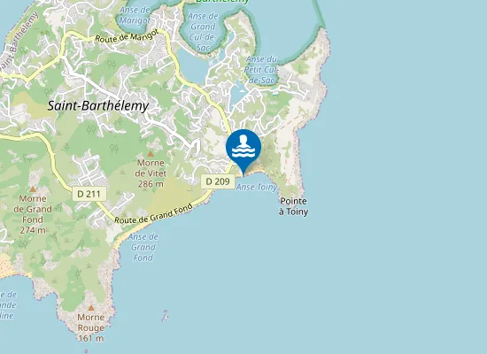 Map of Plage de Toiny