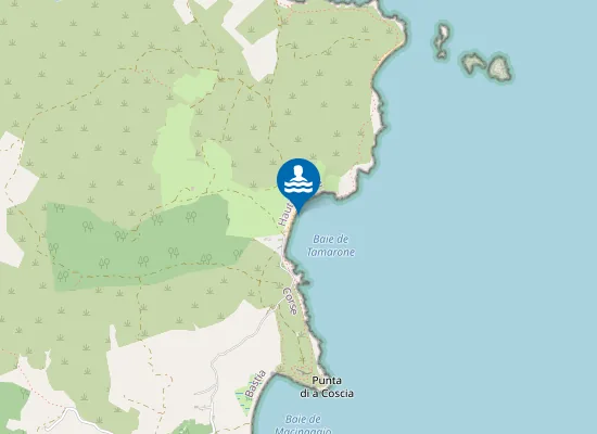 Map of Plage de Tamarone