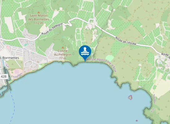 Map of Plage du Pellegrin - La Londe-les-Maures