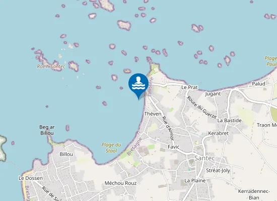 Map of Plage du Théven