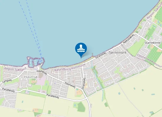 Map of HAVNSØ STRAND, VEST