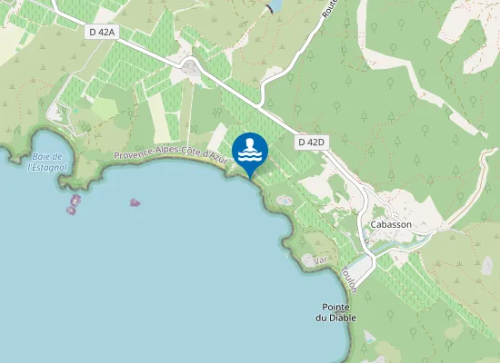 Map of Plage de la Mère Dieu