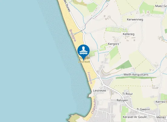 Map of Plage de Lestrevet