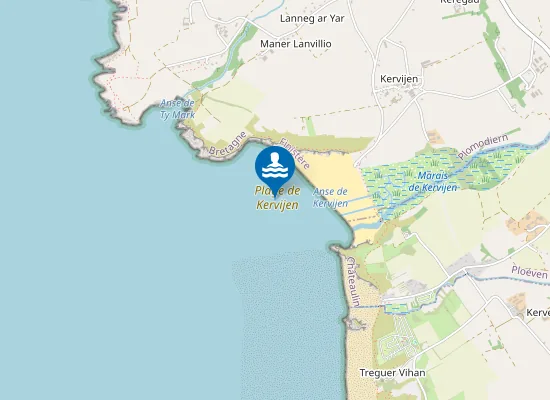 Map of Plage de Kervijen