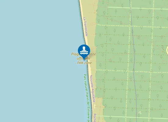 Map of Plage naturiste officielle - FKK zone