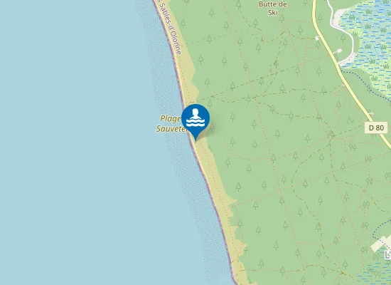 Map of Plage naturiste de la Grande Pointe
