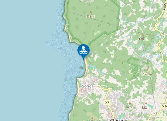 Map of Plage De Sohoa-Bé / Fassigny Sohoa-Bé