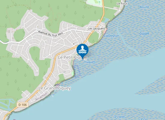 Map of Plage de Petit Piquey