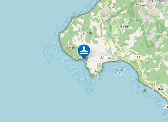 Map of Plage de Moutsoumbatsou / Fassgny Moutsoumbatsou