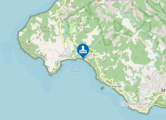 Map of Plage Hadia Tsimanda / Fassgny Hadia Tsimanda