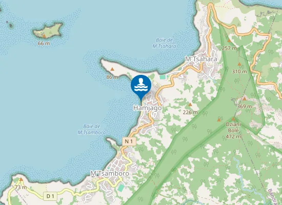 Map of Plage de Hamjago - Fassigny Hamjago