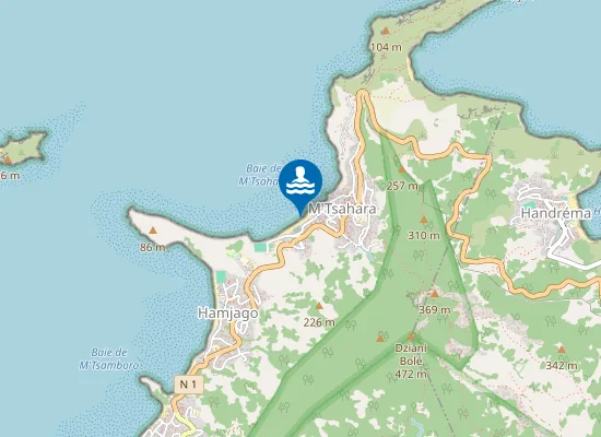 Map of Plage de M'Tsahara - M'Tsanga M'Tsahara