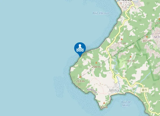 Map of Plage d'Apondra / Fassgny Apondra