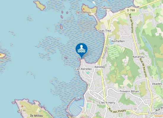 Map of plage de Roc'h Ar Skoed