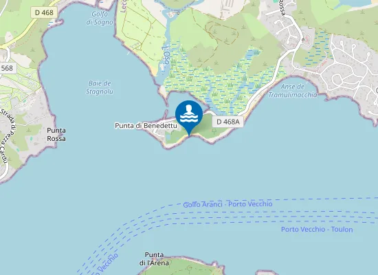 Map of Plage du Benedettu