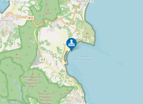Map of Plage des tortues - M'Tsanga M'gnambani