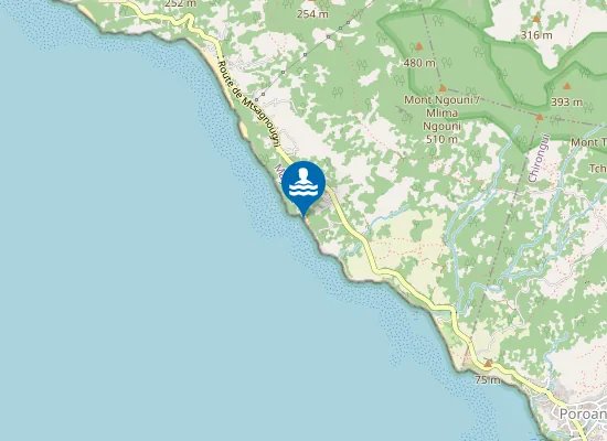 Map of Plage De Jimawéni / M'tsanga Jimawéni