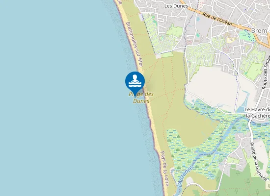 Map of Plage des Dunes