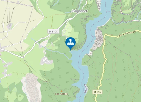 Map of Plage naturiste du Courtalet