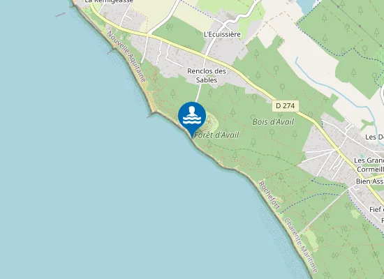 Map of Plage de l'Écuissière