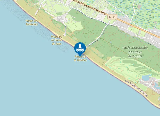 Map of Plage de la Davière