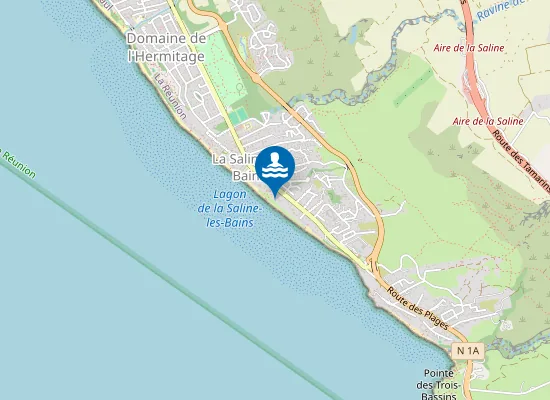 Map of Plage de la Saline les Bains
