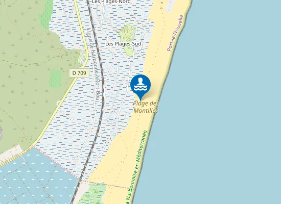 Map of Plage des Montilles