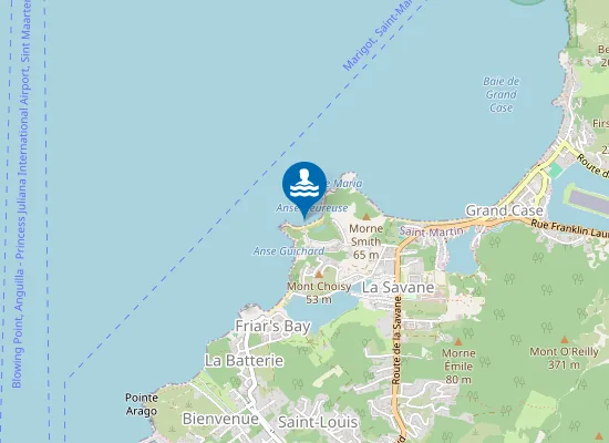 Map of Plage de Happy Bay